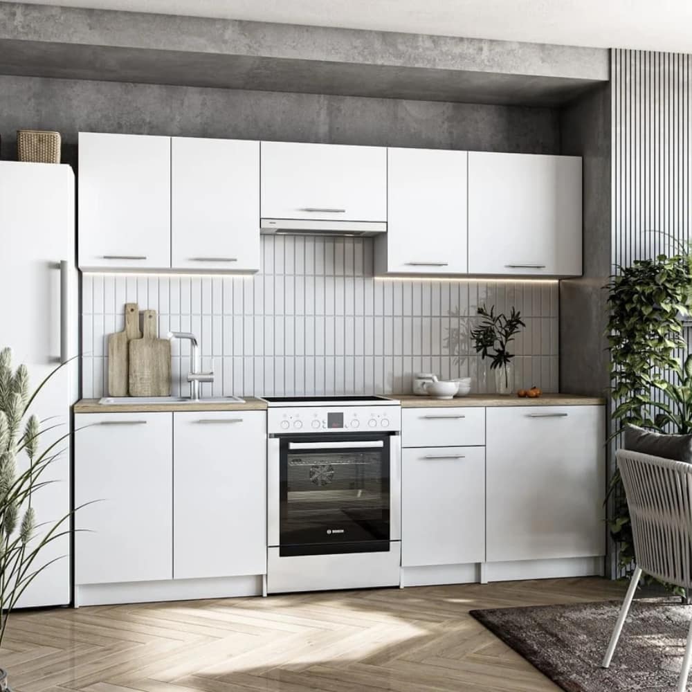 lila-24-m-ensemble-de-meubles-de-cuisine-a-assembler-ksetlila Cuisine Naturel Lila 2,4m design moderne blanc