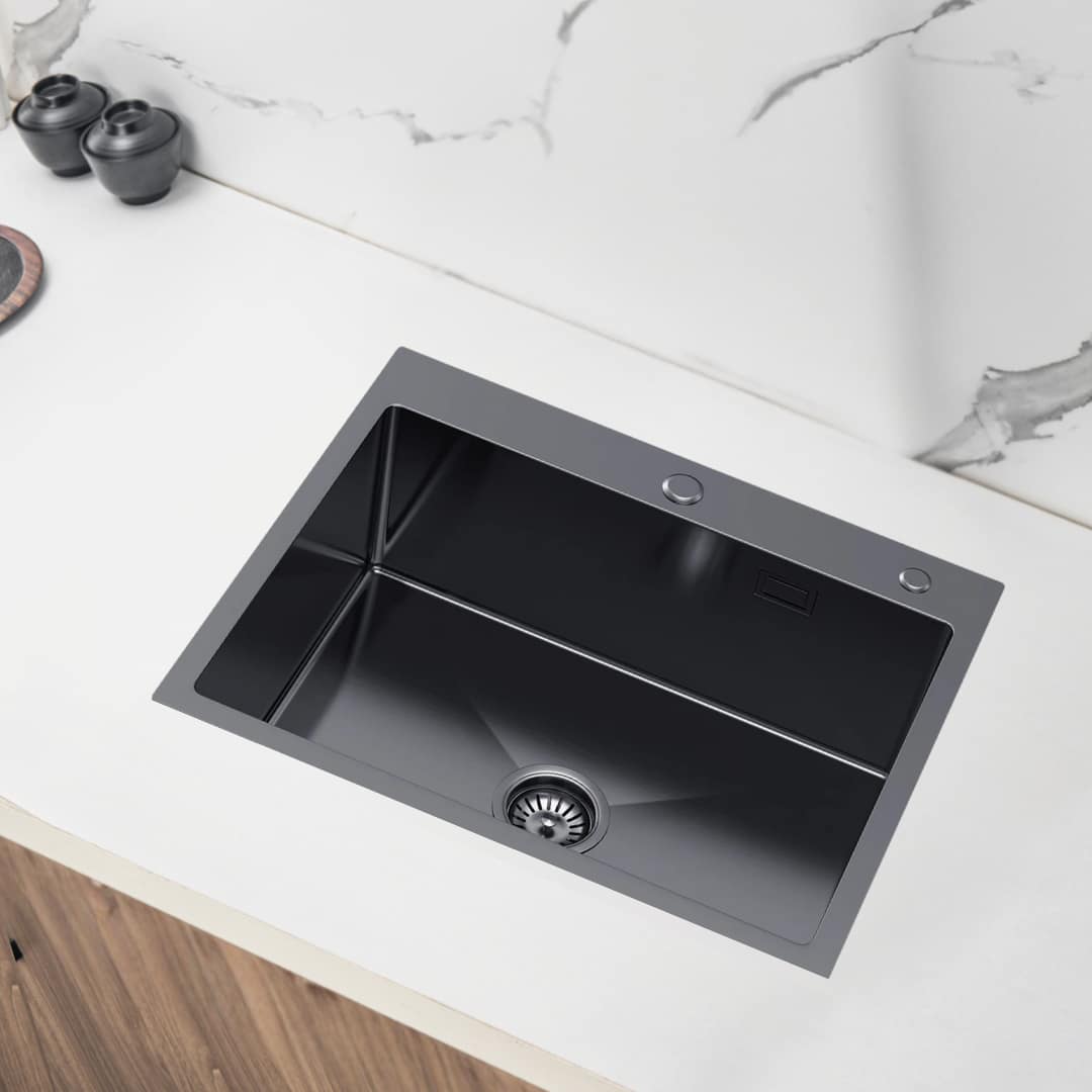 Évier inox noir PVD 60×50 cm – Image 2
