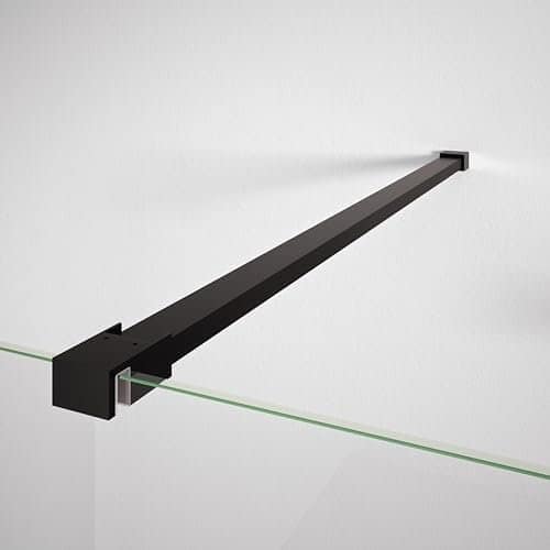 Paroi de douche fixe- Transparent – Verre trempé de 8 mm anticalcaire inclus – Profilés Noir mat - Largeur 90 cm – Image 2