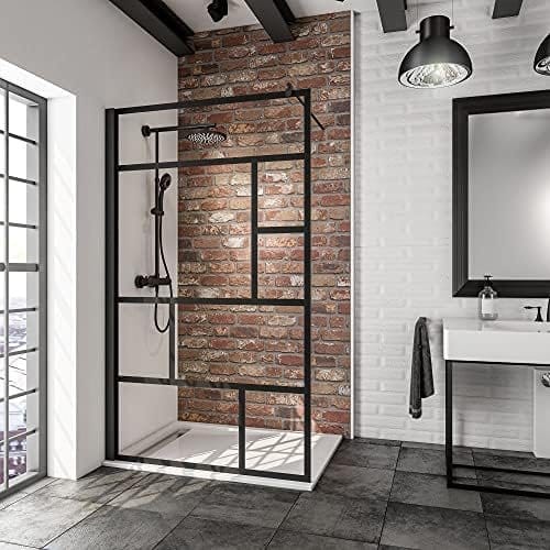 51ef-0FCsfL._AC_.jpg Paroi de douche Walk-in 120x200 cm – Verre anticalcaire 6mm, barre incluse – Image 1